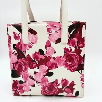 Bolso de Mano Ted Baker London Icon Estampado Floral Blanco Rosa Pequeño Cartera Foto 1 de 4