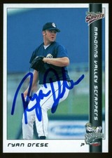 1999 Mahoning Valley Scrappers RYAN DRESE Signed Card autograph AUTO REDS