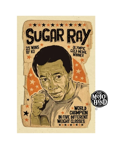 Sugar Ray Leonard Boxing tribute poster art print Cover