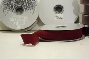 #9 Burgundy Christmas Velvet Ribbon 1.25" X 25 yards - Indoor outdoor - USA Made - Picture 1 of 1