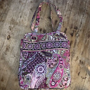 Vintage Vera Bradley Pink Floral Quilted Tote Bag capri melon 14” X 11” X 4” - Picture 1 of 6