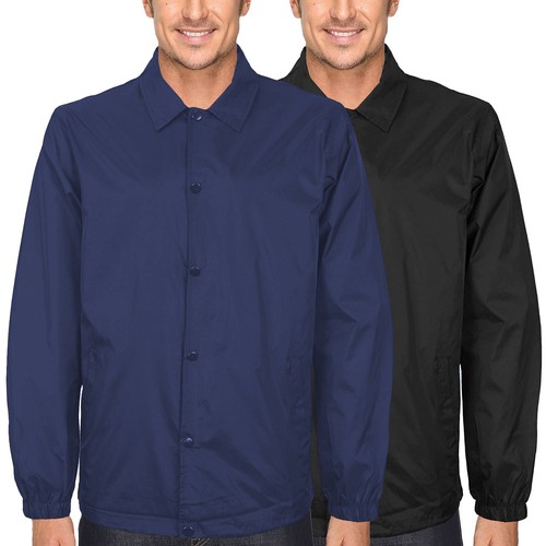 COACH Giacca da allenatore leggera uomo resistente all'acqua nylon abbottonato frangivento