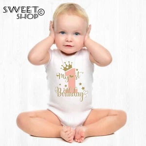 T-shirt maglietta body tuta bavaglino il mio primo compleanno my first birthday - Picture 1 of 14