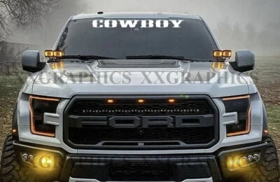 Cowboy 40" Windshield Vinyl Decal Sticker Car Truck SUV Diesel Country Ranch D - Image 1 of 3