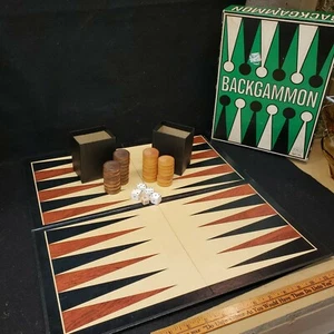 VTG Backgammon Game by Riess Wood Pieces Fun & Fabulous - Picture 1 of 11