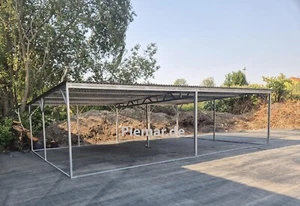 Blechgarage Carport 8 x 4 x 2,14m Überdachung verzinkt | inkl. Aufbau |26043!! - Bild 1 von 5