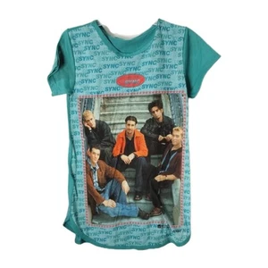 Vintage NSYNC Night Gown Sleep Shirt Y2K Winterland 1999 All Over Print Sz 10 - Picture 1 of 7