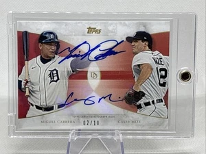 2021 Topps Dynamic Duals Miguel Cabrera Casey Mize /10 Red Autograph Tigers NM+ - Picture 1 of 3