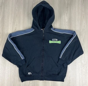 Vintage Y2K Seattle Seahawks NFL Kids Full Zip Hoodie Sweatshirt Medium 8-10 - Imagen 1 de 7