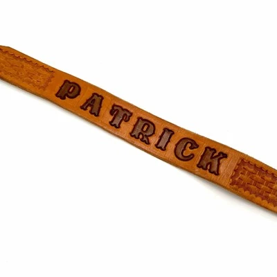 Patrick Boys Vintage Hand Tooled Leather Western Belt 22 Basketweave Brown Tan - Image 1 of 4