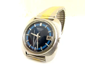 Vintage Herren Seiko Automatik 7005-7080 blaues Zifferblatt seltenes Modell in gutem Zustand - Bild 1 von 12