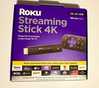 Roku Streaming Stick 4K  HDR Media Streamer Dolby Vision New Sealed - Image 1 of 4