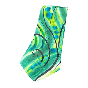 Corbata Jerry Garcia Hombre 100% Seda Colección Anémona de Mar Verde #46 - Imagen 1 de 5