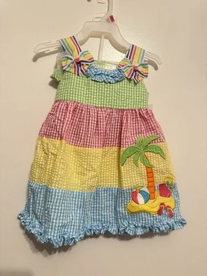 Девочек EMILY ROSE Flip Flop пляж платье Sz 18 месяцев сарафан Sear присоска  - Изображение 1 из 4