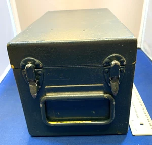 VTG 1950s 60s MILITARY METAL BOX HEAVY DUTY 10x6x6 Suitcase Latches - Picture 1 of 7