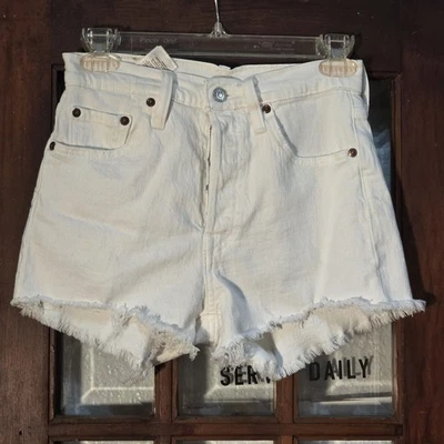 Levi's 501 Women's Jean Shorts Size 24 Frayed Cut-Off Button Fly EUC - Image 1 of 4