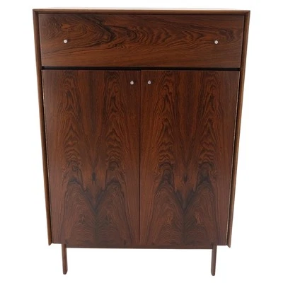 Cômoda baú Credenza dinamarquesa meados do século moderna jacarandá duas portas 9 gavetas - Imagem 1 de 4