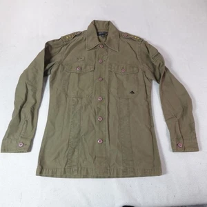 Y2K Emerica Jacket Mens Medium Green Military Shacket Epaulet Skateboarding - Picture 1 of 12