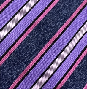 Brioni Necktie 100% Silk Purple Stripe Designer Lux Business Italy - Picture 1 of 5
