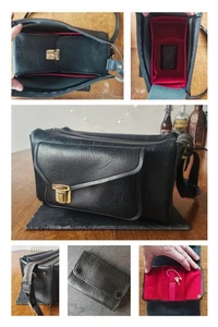Vintage Black Camera Shoulder Bag Carry Case Satchel W/Filter Bag & Key PLU: W52 - Picture 1 of 14