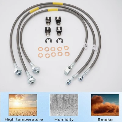 695770 Líneas de freno trenzadas de acero para Chevy GMC Silverado Sierra 2001-2003 Foto 1 de 4