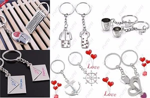 Pair of exquisite zinc alloy Heart,Cup,Dress,variety pattern Key Ring Keychain  - Foto 1 di 27