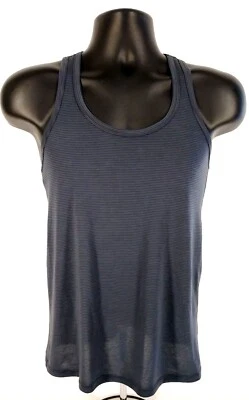 Camiseta sin mangas ATHLETIC WORKS para mujer TALLA S (4-6) espalda deportiva sin mangas a rayas gris trasero Foto 1 de 4