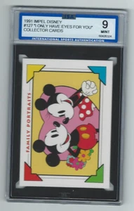 1991 Impel Disney #127 I only have eyes for you Graded Card ISA 9 - Picture 1 of 3