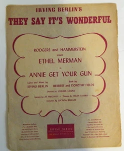 Vintage 1946 Irving Berlin "They Say It's Wonderful" Sheet Music - Picture 1 of 5