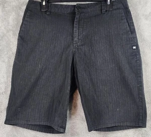 DC Shorts Mens 30 Black Distressed Skater Casual Straight Relaxed Fit Chino - Picture 1 of 9