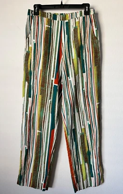 Pantalones de pierna ancha a rayas Peck&Peck mezcla de lino talla S nuevos con etiquetas Foto 1 de 4