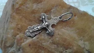 VINTAGE SOLID STERLING SILVER 925 DETAILED ORTHODOX CRUCIFIX "SAVE and PROTECT" - Picture 1 of 15