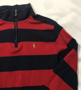 Polo Ralph Lauren Boys XL 18/20 Long Sleeve Pullover Quarter Zip Red Flesh Pony - Picture 1 of 12