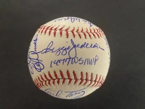 1977 NY YANKEES TEAM (20 SIGNATURES)SIGNED OMLB BASEBALL R.JACKSON ETC JSA CERT - Picture 1 of 5