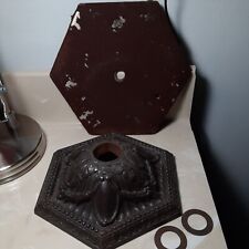 Antique Stewart P30397 six sided Leaf pattern CAST IRON table? Lamp Base 9 1/8"