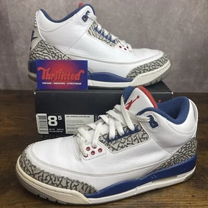 Jordan 3 Retro OG Mid True Blue Größe 8,5 854262-106 weiß OG seltene Herrenschuhe MJ - Bild 1 von 9