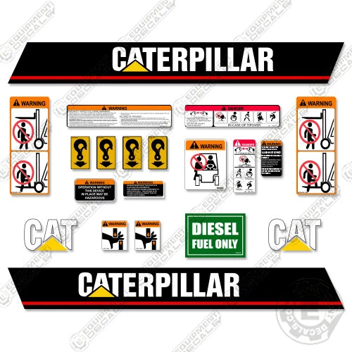 Kit de calcomanías para carretilla elevadora Caterpillar DP50N - pegatinas de advertencia DP 50 Foto 1 de 1