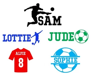 Football Picture Vinyl Name Stickers Labels For Bottle Cup Tubs Personalise - Picture 1 of 14