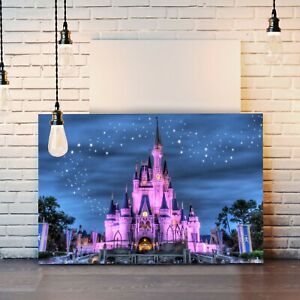 DISNEY PRINCESS CASTLE GIRL CANVAS WALL ART PRINT ARTWORK PAINTING DEEP FRAMED