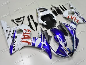 Fit for 03-04 YZF R6 Blue White Fiat ABS Injection Bodywork Fairing Panel Kit - Picture 1 of 8
