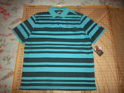 MENS NIKE GOLF 2XLARGE TEAL/BLACK GRAY STRIPED NCAA ASU GOLF POLO SHIRT - NWT - Image 1 of 3