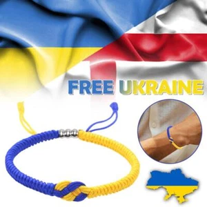 Blue Yellow Ukrainian Hand-woven Bracelets Women Men Jewellerys Bracelets UK ✨p - Picture 1 of 11