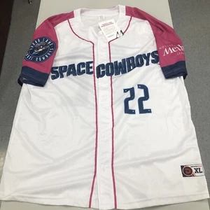 NWT Sugar Land Space Cowboys Minor League Baseball Jersey XL Breast Cancer Give - Picture 1 of 13