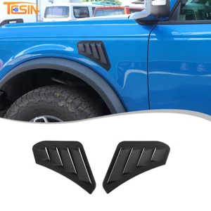 2x Tapicería Cubierta Salida Ventilación Aire Placa Hoja Negra Para Ford Bronco 2021+ Accesorios - Imagen 1 de 9