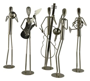 15" Inch Tall Metal Jazz Band Player Musical Figurines - Picture 1 of 7