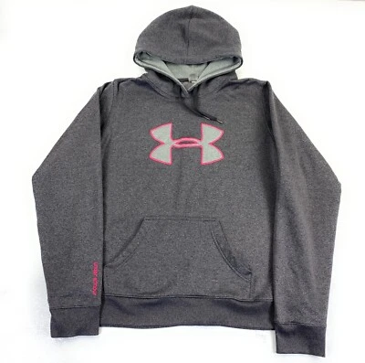 Under Armour Women's Pullover Hoodie Fleece Lined Pocket Gray Sweatshirt Large - Image 1 of 4