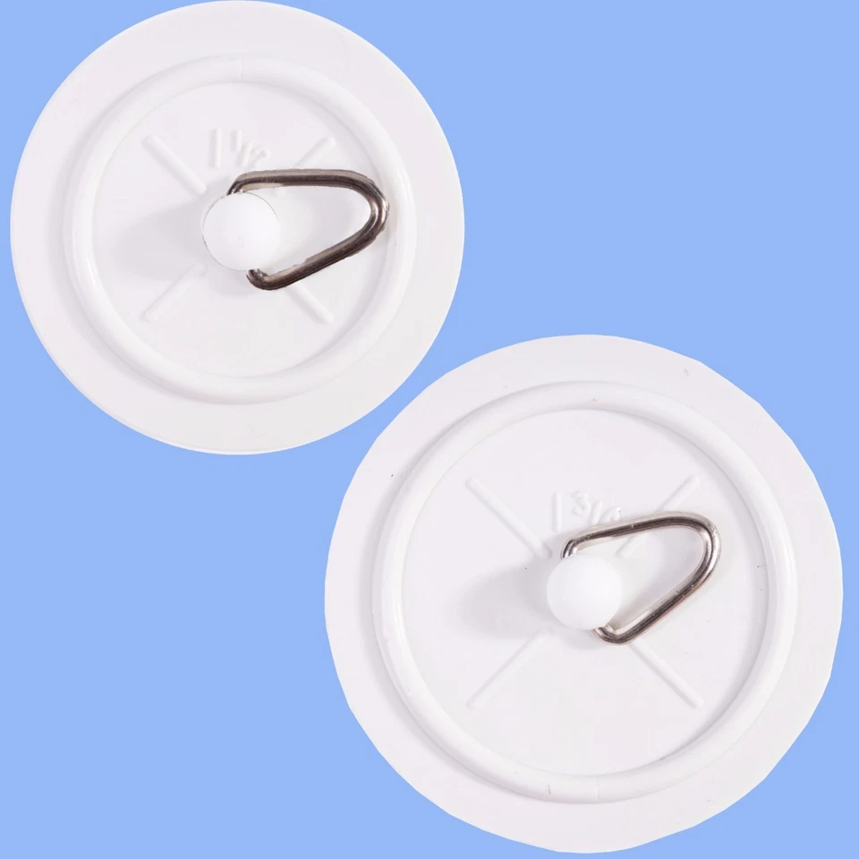 10x RUBBER BASIN BATH PLUG 38mm/45mm White Kitchen Bathroom Sink Tub 1.5" 1.75" - Image 1 of 2