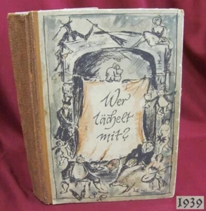 1939 ANTIQUE GERMAN HARDCOVER SATIRE & CARICATURES BOOK RARE - Picture 1 of 15