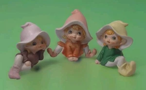 Vintage HOMCO Pixie Elves Fairies Figurines 5213 Set of Three Home Interiors - Picture 1 of 16