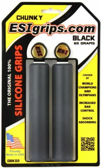 ESI GBK02 Chunky 32mm Bike Grips, Black - 2 Pack